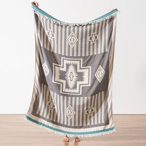 Anthropologie EVERYWHERE Blanket Organic Cotton Soft Loom Weave Hand Crafted